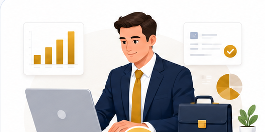 Representante de empresa cliente acompanhando resultados